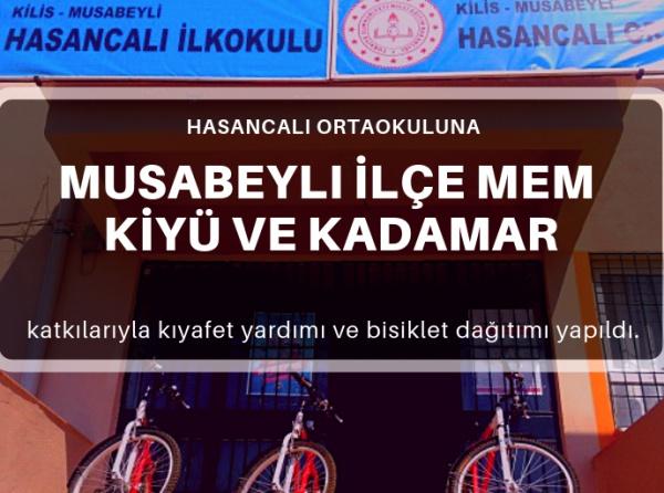 Musabeyli İlçe Mem , KİYÜ ve KADAMAR katkılarıyla kıyafet yardımı ve bisiklet dağıtımı yapıldı.
